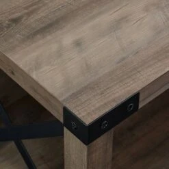 Sophie Rustic Farmhouse X Frame Entry Bench with 3 Cubbies - Saracina Home Rustic Oak -Ottomans Official Shop unnamed file 851