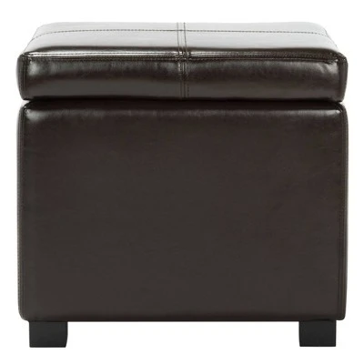 Madison Square Storage Ottoman - Safavieh Brown 6 Madison Square Storage Ottoman - Safavieh Brown – Image 4