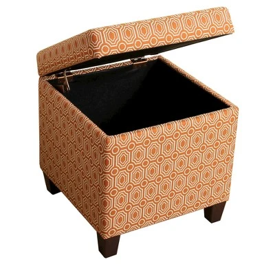 Sunshine Storage Cube Ottoman - Orange - HomePop 3 Sunshine Storage Cube Ottoman - Orange - HomePop