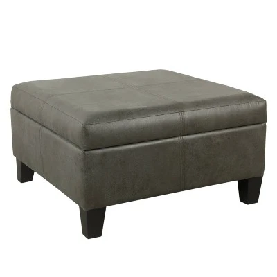 Luxury Large Square Storage Ottoman - HomePop Gray Geometric 17 Luxury Large Square Storage Ottoman - HomePop Gray Geometric – Image 15