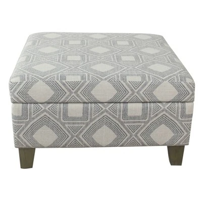 Luxury Large Square Storage Ottoman - HomePop Gray Geometric 19 Luxury Large Square Storage Ottoman - HomePop Gray Geometric – Image 17