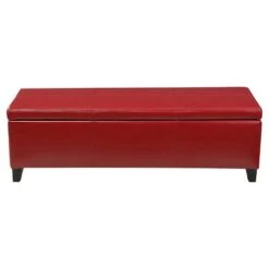 Lucinda Faux Leather Storage Ottoman Bench - Christopher Knight Home Teal -Ottomans Official Shop unnamed file 8613