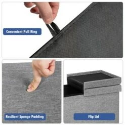 Costway 30'' Folding Storage Ottoman W/Lift Top Bed End Bench 80L Capacity Light GreyDark Grey 18 Costway 30'' Folding Storage Ottoman W/Lift Top Bed End Bench 80L Capacity Light GreyDark Grey -Ottomans Official Shop unnamed file 8669