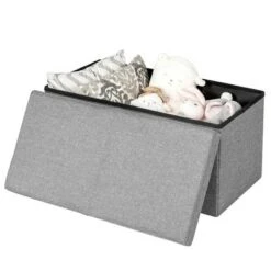 Costway 30'' Folding Storage Ottoman W/Lift Top Bed End Bench 80L Capacity Light GreyDark Grey 20 Costway 30'' Folding Storage Ottoman W/Lift Top Bed End Bench 80L Capacity Light GreyDark Grey -Ottomans Official Shop unnamed file 8671
