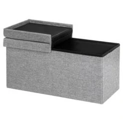 Costway 30'' Folding Storage Ottoman W/Lift Top Bed End Bench 80L Capacity Light GreyDark Grey 21 Costway 30'' Folding Storage Ottoman W/Lift Top Bed End Bench 80L Capacity Light GreyDark Grey -Ottomans Official Shop unnamed file 8672