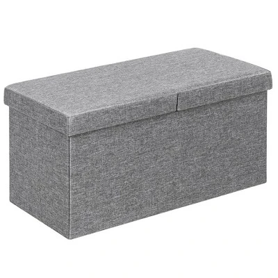 Costway 30'' Folding Storage Ottoman W/Lift Top Bed End Bench 80L Capacity Light GreyDark Grey 12 Costway 30'' Folding Storage Ottoman W/Lift Top Bed End Bench 80L Capacity Light GreyDark Grey – Image 10