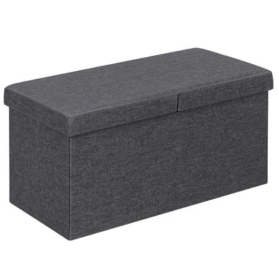 Costway 30'' Folding Storage Ottoman W/Lift Top Bed End Bench 80L Capacity Light GreyDark Grey 13 Costway 30'' Folding Storage Ottoman W/Lift Top Bed End Bench 80L Capacity Light GreyDark Grey – Image 11