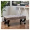 Scarlette Tufted Velvet Ottoman Bench - Gray - Christopher Knight Home -Ottomans Official Shop unnamed file 869