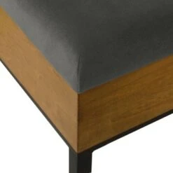 Wood and Metal Upholstered Storage Ottoman - HomePop Gray -Ottomans Official Shop unnamed file 8697