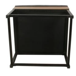 Wood and Metal Upholstered Storage Ottoman - HomePop Gray -Ottomans Official Shop unnamed file 8700