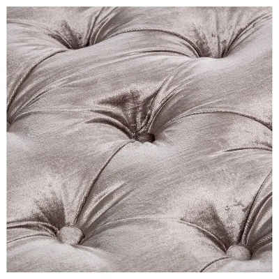 Scarlette Tufted Velvet Ottoman Bench - Gray - Christopher Knight Home 5 Scarlette Tufted Velvet Ottoman Bench - Gray - Christopher Knight Home – Image 3