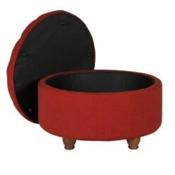 Tufted Round Cocktail Storage Ottoman Red - HomePop -Ottomans Official Shop unnamed file 8754