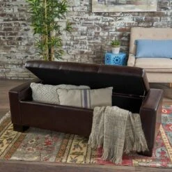 Guernsey Leather Storage Ottoman Bench Brown - Christopher Knight Home 8 Guernsey Leather Storage Ottoman Bench Brown - Christopher Knight Home -Ottomans Official Shop unnamed file 8795