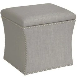 Nail Button Storage Ottoman - Skyline Furniture Velvet White -Ottomans Official Shop unnamed file 8805
