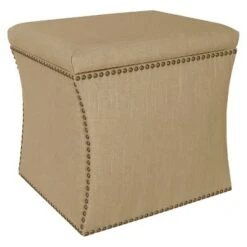 Nail Button Storage Ottoman - Skyline Furniture Velvet White -Ottomans Official Shop unnamed file 8807