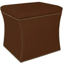 Nail Button Storage Ottoman - Skyline Furniture Velvet White -Ottomans Official Shop unnamed file 8813