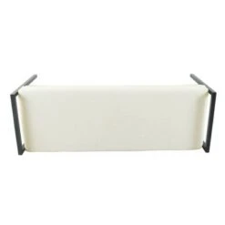 Modern Metal Sherpa Bench Cream - HomePop 10 Modern Metal Sherpa Bench Cream - HomePop -Ottomans Official Shop unnamed file 883