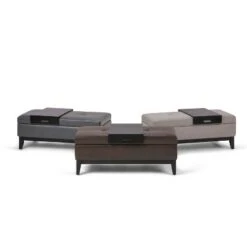 42" Jackson Storage Ottoman Bench with Tray - Wyndenhall Tanners Brown Faux Leather -Ottomans Official Shop unnamed file 8839