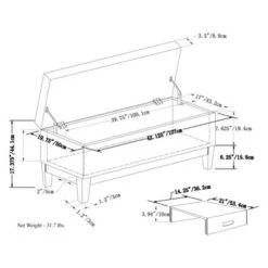 42" Jackson Storage Ottoman Bench with Tray - Wyndenhall Tanners Brown Faux Leather -Ottomans Official Shop unnamed file 8840