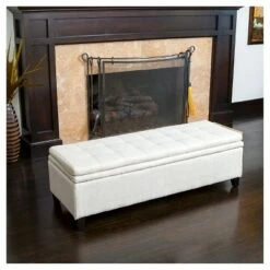 Brighton Linen Storage Ottoman Ivory - Christopher Knight Home -Ottomans Official Shop unnamed file 8858