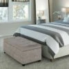 48" Cambridge Storage Ottoman - Wyndenhall Natural Linen Look Fabric