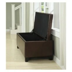 Tufted Wall Hugger Bench Storage Ottoman - Handy Living Brown -Ottomans Official Shop unnamed file 8890