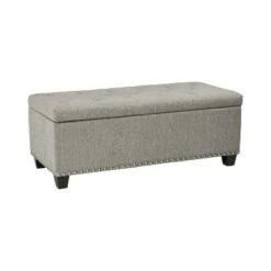 Tufted Wall Hugger Bench Storage Ottoman - Handy Living Brown -Ottomans Official Shop unnamed file 8893