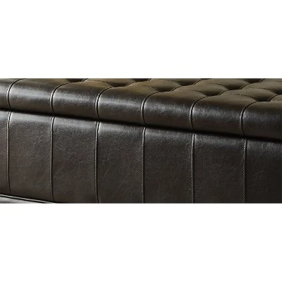 Homelegance Lift Top Rectangular Storage Bench End of Bed Seat Chest Ottoman Trunk Foot Rest, Brown 3 Homelegance Lift Top Rectangular Storage Bench End of Bed Seat Chest Ottoman Trunk Foot Rest, Brown