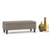 48" Garret Storage Ottoman Linen Look Fabric - Wyndenhall Gray