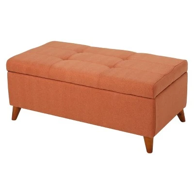 Harper Storage Ottoman Bench - Christopher Knight Home Orange 11 Harper Storage Ottoman Bench - Christopher Knight Home Orange – Image 9