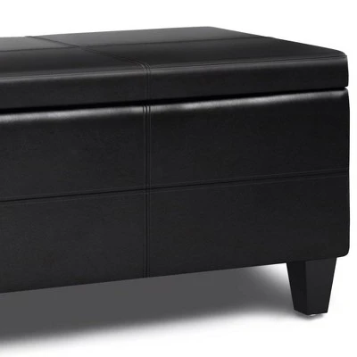 Halsey Storage Ottoman Bench - WyndenHall Midnight Black 4 Halsey Storage Ottoman Bench - WyndenHall Midnight Black – Image 2