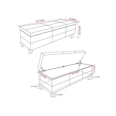 Halsey Storage Ottoman Bench - WyndenHall Midnight Black 5 Halsey Storage Ottoman Bench - WyndenHall Midnight Black – Image 3