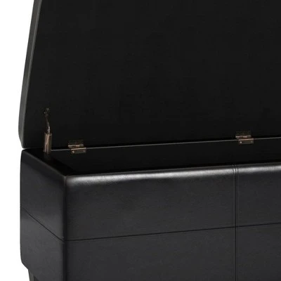 Halsey Storage Ottoman Bench - WyndenHall Midnight Black 7 Halsey Storage Ottoman Bench - WyndenHall Midnight Black – Image 5