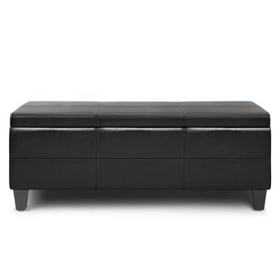 Halsey Storage Ottoman Bench - WyndenHall Midnight Black 9 Halsey Storage Ottoman Bench - WyndenHall Midnight Black – Image 7