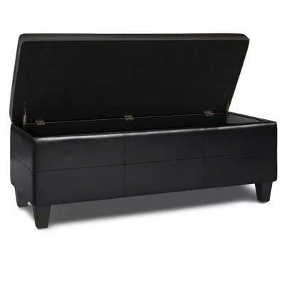 Halsey Storage Ottoman Bench - WyndenHall Midnight Black 10 Halsey Storage Ottoman Bench - WyndenHall Midnight Black – Image 8