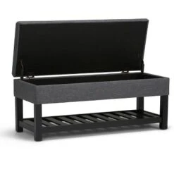 43" Ashton Storage Ottoman Bench - WyndenHall Slate Gray Linen Look Fabric 12 43" Ashton Storage Ottoman Bench - WyndenHall Slate Gray Linen Look Fabric -Ottomans Official Shop unnamed file 8938