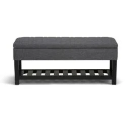 43" Ashton Storage Ottoman Bench - WyndenHall Slate Gray Linen Look Fabric 13 43" Ashton Storage Ottoman Bench - WyndenHall Slate Gray Linen Look Fabric -Ottomans Official Shop unnamed file 8939
