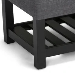 43" Ashton Storage Ottoman Bench - WyndenHall Slate Gray Linen Look Fabric 14 43" Ashton Storage Ottoman Bench - WyndenHall Slate Gray Linen Look Fabric -Ottomans Official Shop unnamed file 8940