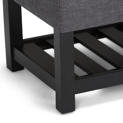 43" Ashton Storage Ottoman Bench - WyndenHall Slate Gray Linen Look Fabric 6 43" Ashton Storage Ottoman Bench - WyndenHall Slate Gray Linen Look Fabric – Image 4