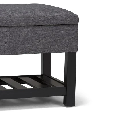 43" Ashton Storage Ottoman Bench - WyndenHall Slate Gray Linen Look Fabric 7 43" Ashton Storage Ottoman Bench - WyndenHall Slate Gray Linen Look Fabric – Image 5