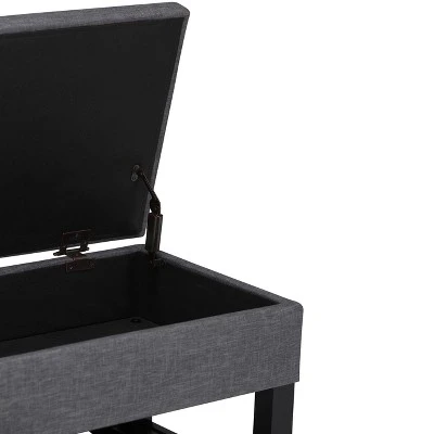 43" Ashton Storage Ottoman Bench - WyndenHall Slate Gray Linen Look Fabric 8 43" Ashton Storage Ottoman Bench - WyndenHall Slate Gray Linen Look Fabric – Image 6