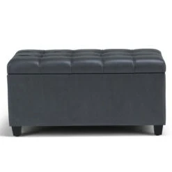 34" Marlowe Storage Ottoman Bench - WyndenHall Midnight Black -Ottomans Official Shop unnamed file 8948