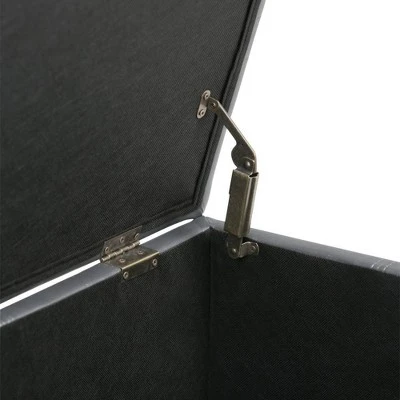 34" Megan Storage Ottoman Bench - Wyndenhall Gray Linen Look Fabric 4 34" Megan Storage Ottoman Bench - Wyndenhall Gray Linen Look Fabric – Image 2