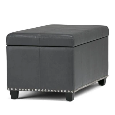 34" Megan Storage Ottoman Bench - Wyndenhall Gray Linen Look Fabric 5 34" Megan Storage Ottoman Bench - Wyndenhall Gray Linen Look Fabric – Image 3