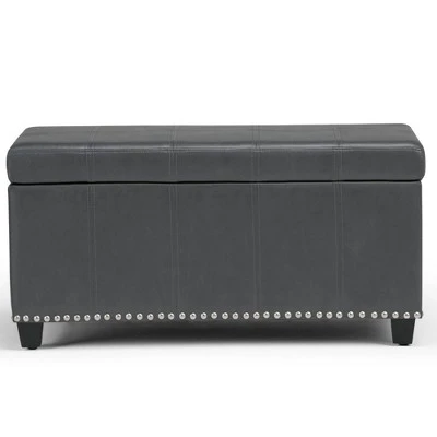 34" Megan Storage Ottoman Bench - Wyndenhall Gray Linen Look Fabric 8 34" Megan Storage Ottoman Bench - Wyndenhall Gray Linen Look Fabric – Image 6