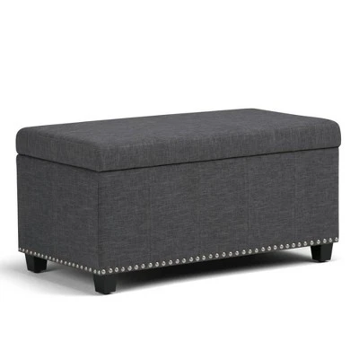 34" Megan Storage Ottoman Bench - Wyndenhall Gray Linen Look Fabric 14 34" Megan Storage Ottoman Bench - Wyndenhall Gray Linen Look Fabric – Image 12