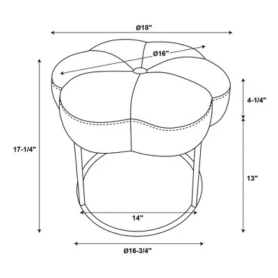 Seraphina Accent Vanity Stool - Linon Orange 9 Seraphina Accent Vanity Stool - Linon Orange – Image 7