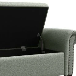 Rolled Arm Bench Storage Ottoman - Handy Living Granite Gray -Ottomans Official Shop unnamed file 9001