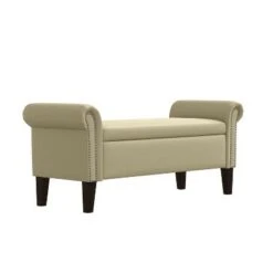 Rolled Arm Bench Storage Ottoman - Handy Living Granite Gray -Ottomans Official Shop unnamed file 9004