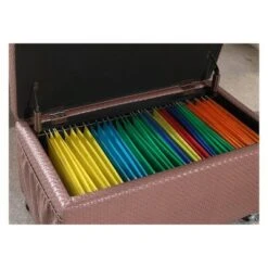 Ore International Storage Bench with Caster Wheels/Side Pockets Beige -Ottomans Official Shop unnamed file 9008